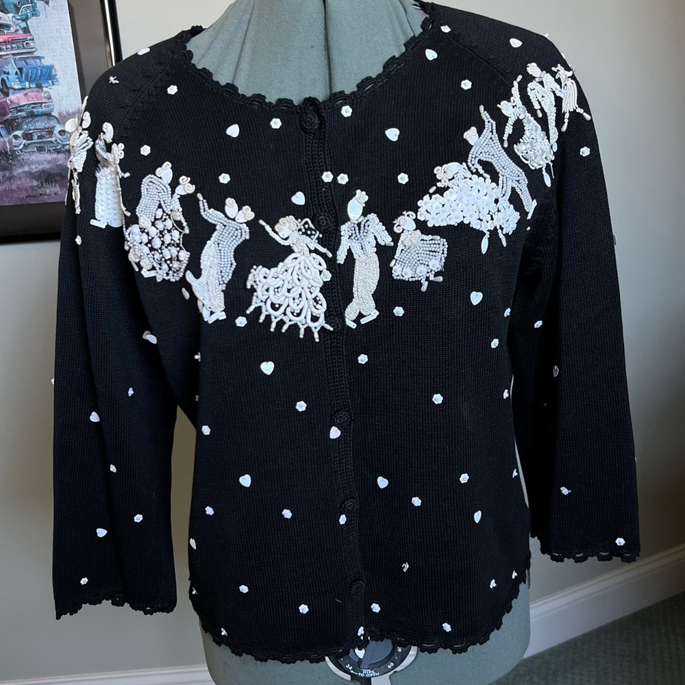 Michael Simon M Ballroom Dancers Heart sweater cardigan